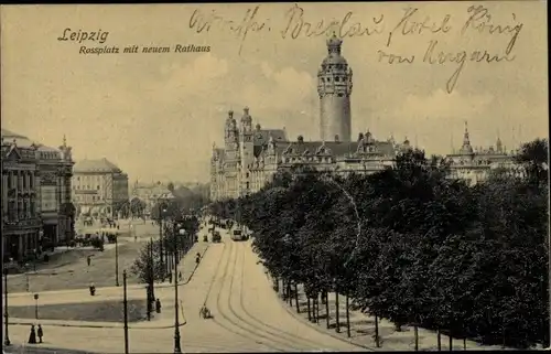 Ak Leipzig in Sachsen, Rossplatz, Neues Rathaus