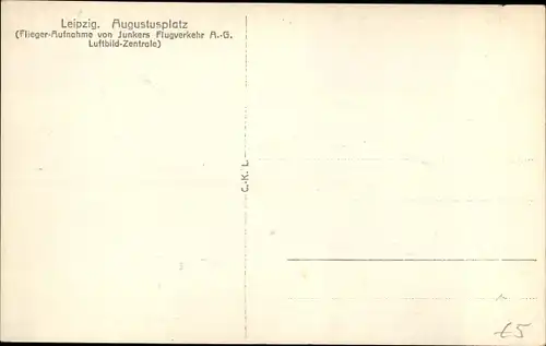 Ak Leipzig in Sachsen, Augustusplatz, Fliegeraufnahme