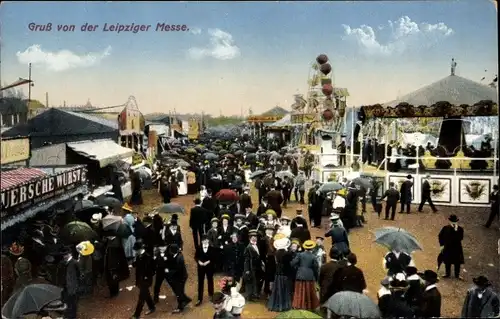 Ak Leipzig in Sachsen, Leipziger Messe, Riesenrad, Karussel