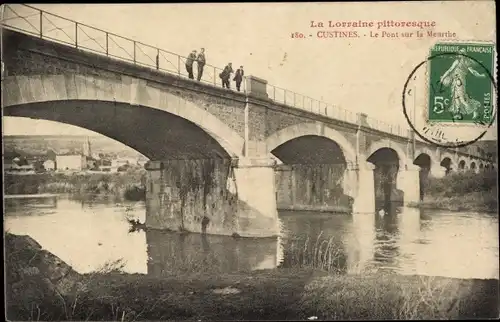 Ak Custines Meurthe et Moselle, Brücke