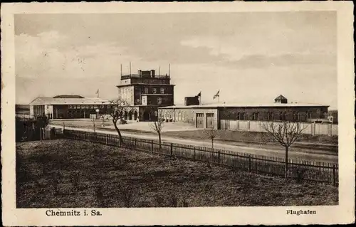 Ak Chemnitz in Sachsen, Flughafen