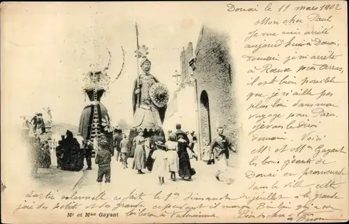 Ak Douai Nord, Herr und Frau Gayant