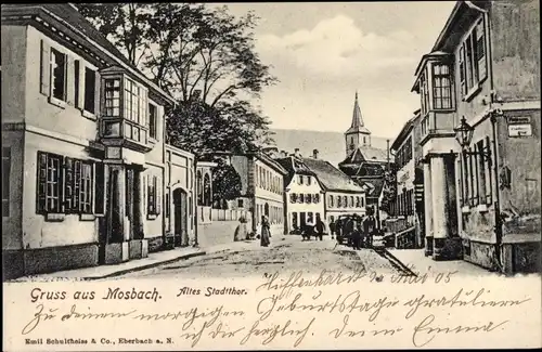 Ak Mosbach am Odenwald Baden, Altes Stadttor