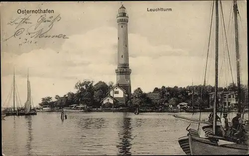 Ak Chorzelin Osternothafen Świnoujście Swinemünde Pommern, Leuchtturm