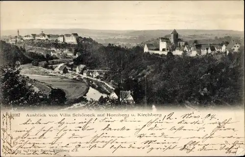 Ak Hornberg Kirchberg an der Jagst, Ausblick von Villa Schöneck