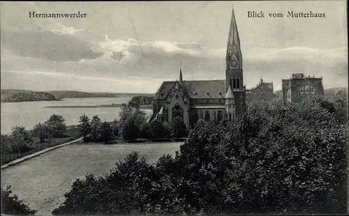 Ak Hermannswerder Potsdam, Blick vom Mutterhaus, Kirche