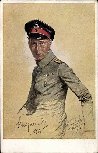 Künstler Ak Kronprinz Wilhelm von Preußen, Portrait in Uniform