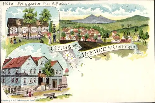 Litho Bremke Gleichen Landkreis Göttingen, Hotel Berggarten, Totalansicht