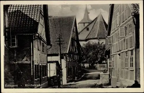 Ak Eldagsen Springe, Blick in die Kirchstraße, Straßenansicht