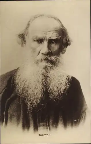 Ak Lew Tolstoi, Schriftsteller, Portrait
