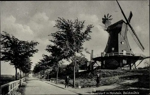 Ak Haseldorf in Holstein, Deichmühle