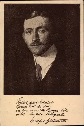 Ak Alfred Gildemeister, Politiker, Portrait