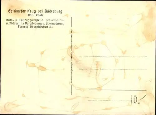 Ak Gelldorf Obernkirchen im Kreis Schaumburg, Gelldorfer Krug, Außenansicht