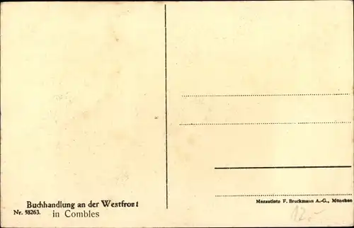 Ak Combles Somme, Buch und Schreibwarenhandlung, Deutsche Soldaten in Uniformen, I WK