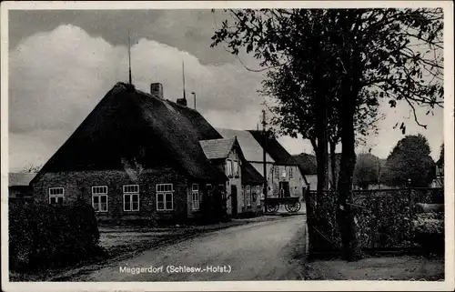 Ak Meggerdorf in Schleswig Holstein, Straßenpartie im Ort