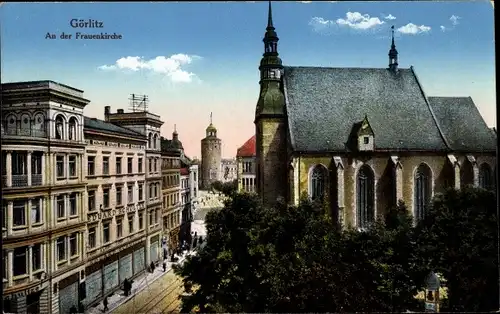 Ak Görlitz in der Lausitz, An der Frauenkirche