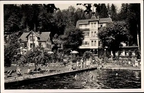 Ak Lauterbach im Schwarzwald, Hotel Kurhaus, Freischwimmbad