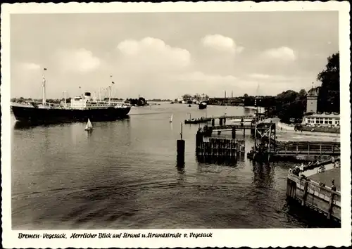 Ak Vegesack Bremen, Neue Strandlust, Eröffnung 1962, Dampfer