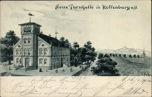 Künstler Ak Reitze, Rottenburg am Neckar, Neue Turnhalle