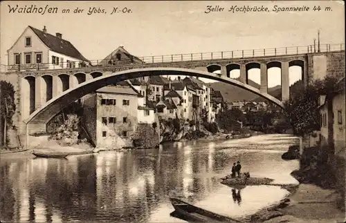 Ak Waidhofen an der Ybbs in Niederösterreich, Zeller Hochbrücke