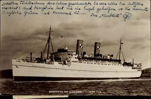Ak Passagierdampfer Empress of Canada