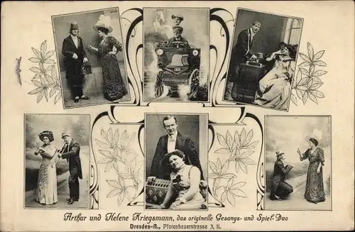 Ak Gesangs- und Spiel-Duo Arthur und Helene Kriegsmann, Dresden Altstadt, Pfotenhauerstr. 3 II