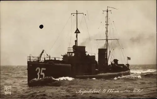 Ak Deutsches Kriegsschiff, Torpedoboot G 135 in voller Fahrt, Kaiserliche Marine