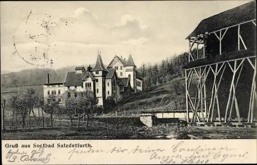 Ak Bad Salzdetfurth in Niedersachsen, Teilansicht der Ortschaft mit Saline