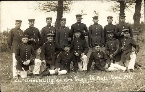 Foto Ak Deutsche Soldaten in Uniformen, Truppenübungsplatz in Posen 1911