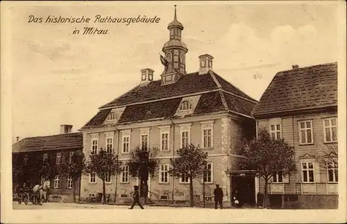 Ak Jelgava Mitau Lettland, Das historische Rathausgebäude