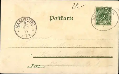 Litho Bad Schwartau in Ostholstein, Geertz Hotel, Waldhalle, Bahnhof, Pariener Berg