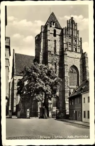 Ak Strzegom Striegau Schlesien, Katholische Pfarrkirche