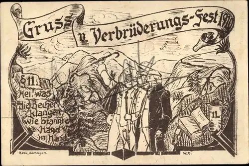 Studentika Ak Gruß vom Verbrüderungs Fest 1910, Paragraph 11