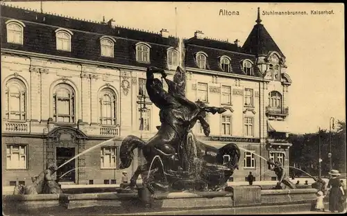 Ak Hamburg Altona, Stuhlmannbrunnen, Kaiserhof