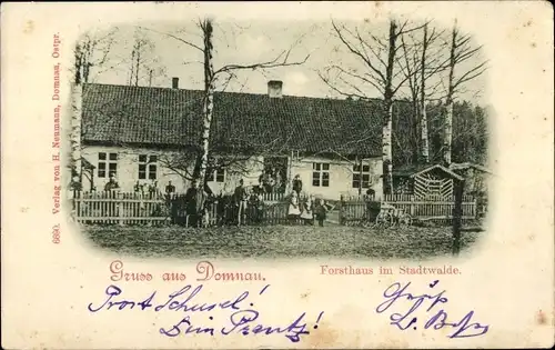 Ak Domnowo Domnau Ostpreußen, Forsthaus im Stadtwald