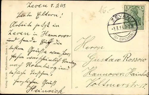 Ak Zeven in Niedersachsen, Langestraße, Postamt