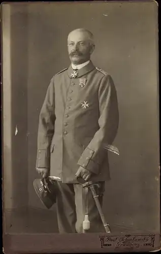 Kabinett Foto Adolf von Zitzewitz, Budow, Rittmeister, Kompagnieführer Landsturm Inf. Batl. Graudenz