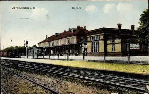 Ak Vienenburg Goslar am Harz, Bahnhof, Gleisseite