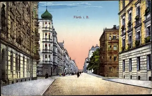 Ak Fürth in Mittelfranken Bayern, Straßenpartie