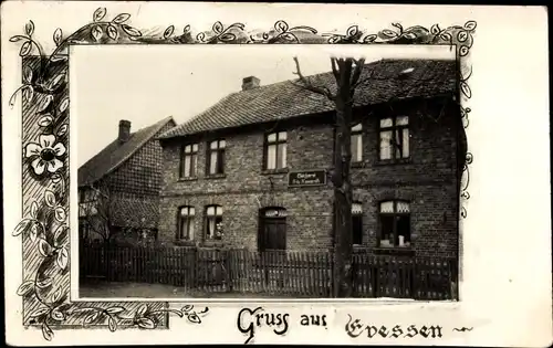 Foto Ak Evessen am Elm, Straßenpartie mit Bäckerei