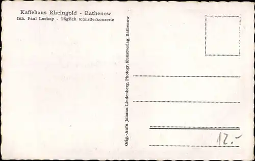 Ak Rathenow im Havelland, Kaffeehaus Rheingold, Innenansicht