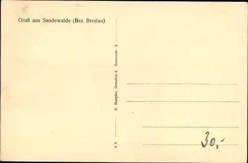 Ak Sadowel Sandewalde Schlesien, Partie an der Bartsch, Kirche