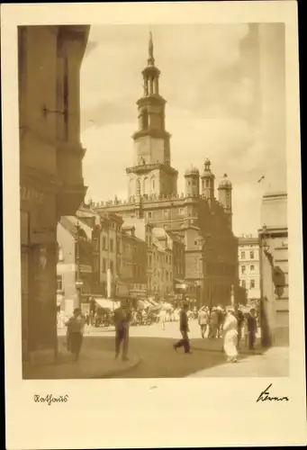 Ak Poznań Posen, Partie am Rathaus