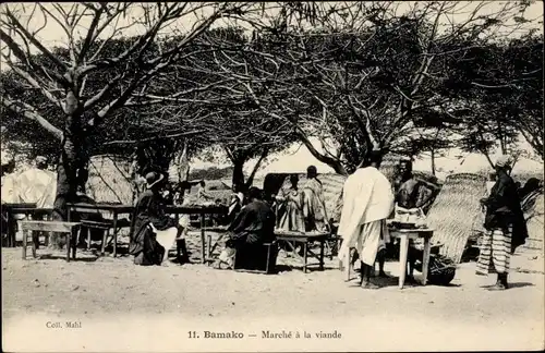 Ak Bamako Mali, Marché à la viande, gens indigènes