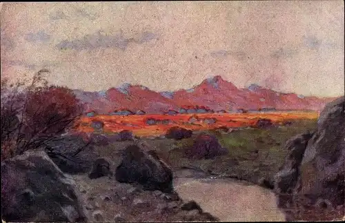 Künstler Ak Müller, Peter Paul, Namibia, Landschaft aus Deutsch Südwestafrika, Kolonialkriegerdank