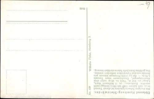 Ak Hamburg Bezirk Mitte Steinwerder, Elbtunnel, Dampfer
