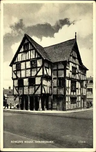 Ak Shrewsbury West Midlands England, View of Rowleys House