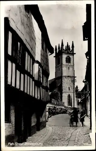 Ak Shrewsbury West Midlands England, Fish Street, Church