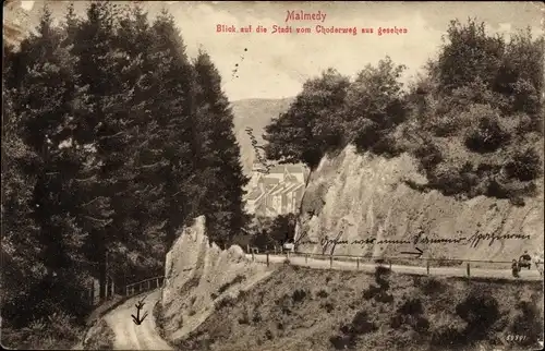 Ak Malmédy Wallonien Lüttich, Blick vom Choderweg