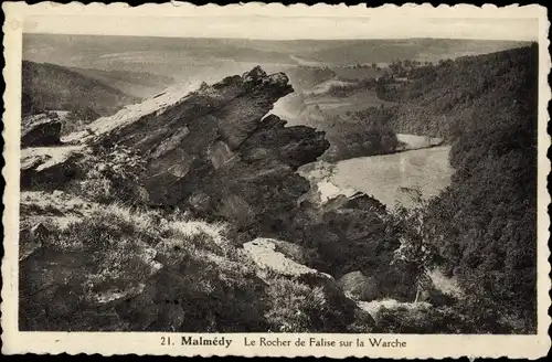 Ak Malmédy Wallonien Lüttich, Der Felsen von Falise an der Warche